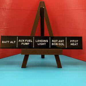 Switch Panel Rocker Placard - Piper PA28